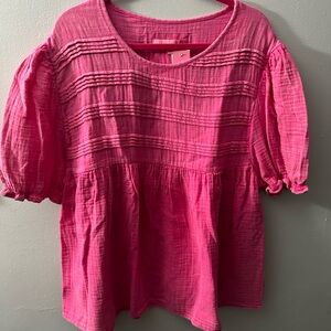 Simply Southern Pink Women's Gauze Top
